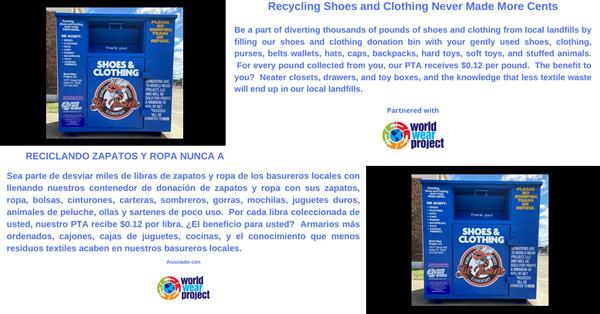 world wear project with image of blue box for clothes distribution